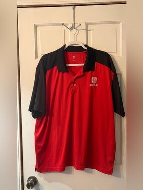 Bradley University polo shirt features a performance fabric & Bradley name